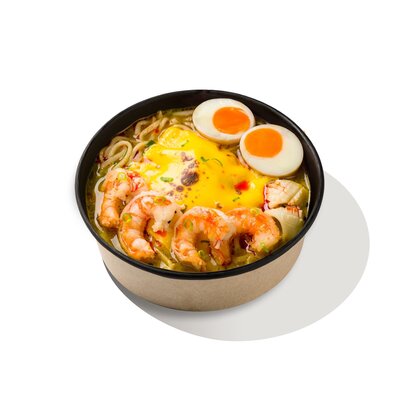 Сырный рамен с морепродуктами