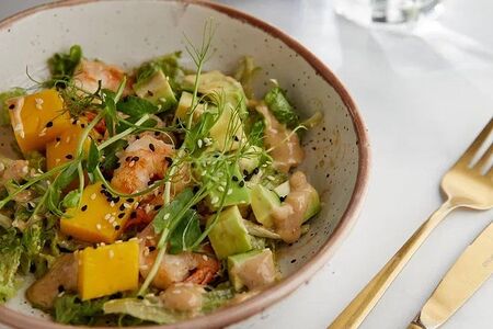 Филе палтуса с тигровой креветкой