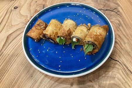 Рулетики из баклажанов с творожным сыром