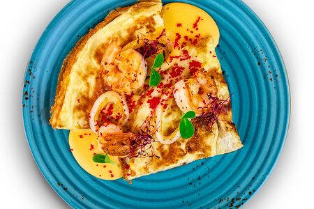 Омлет с креветкой и кальмаром