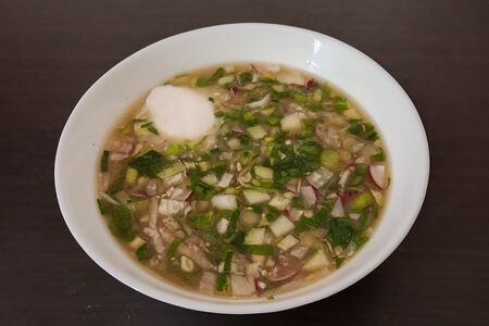 Окрошка мясная на квасе