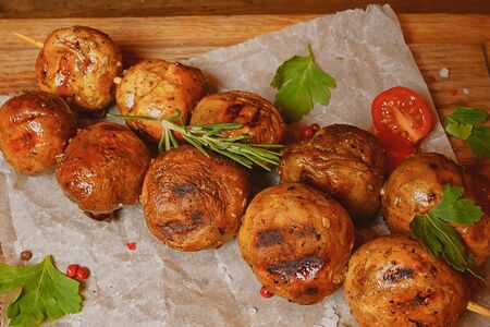 Шампиньоны гриль