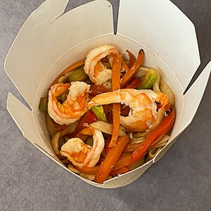 Лапша с креветками