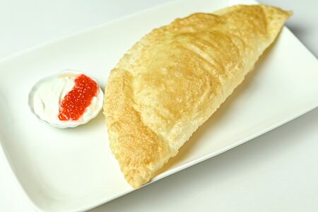 Чебурек с красной рыбой