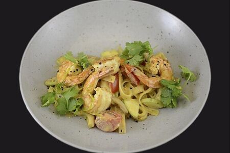 Паста с тигровыми креветками