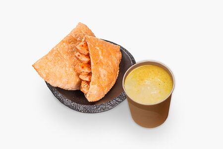 Чебурек и куриный бульон