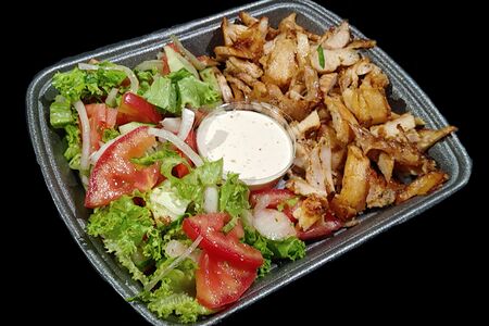 Донер на тарелке со свининой