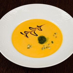 Суп-крем из тыквы с креветками