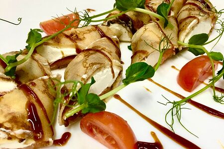 Блинчики c лососем