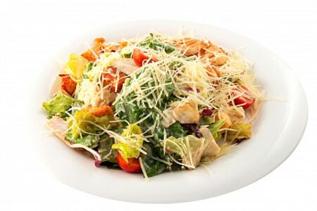 Салатный микс с маринованной куриной грудкой, обжаренной на гриле