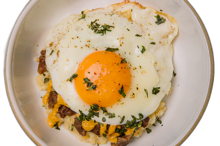 Каша из булгура с говяжьими щеками и карри