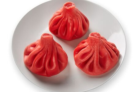 Хинкали со сливочным сыром и вишней