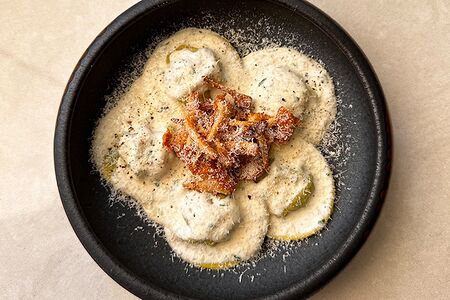 Равиоли с лисичками и рикоттой