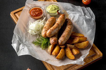 Купаты ассорти из мяса с гарниром Алиби любви