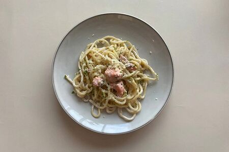 Спагетти с лососем