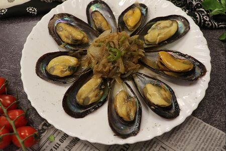 Жареные острые мидии