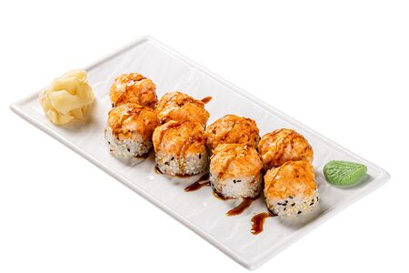 Запеченный ролл с атлантическим лососем