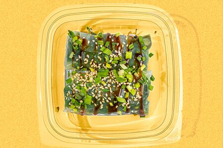 Немы с креветкой и спаржей