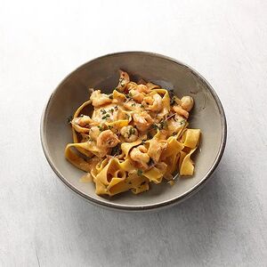 Паппарделле с креветками