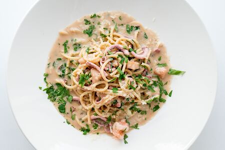 Спагетти с морепродуктами