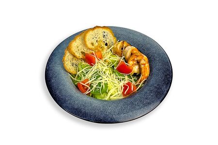 Салат Цезарь с креветками