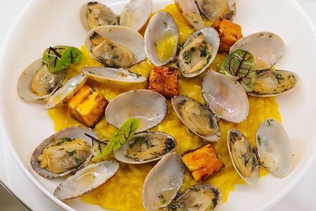 Тыквенное ризотто с вонголе