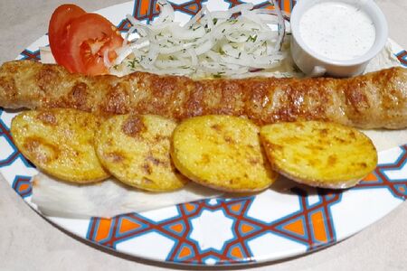 Люля из курицы с картошкой на мангале