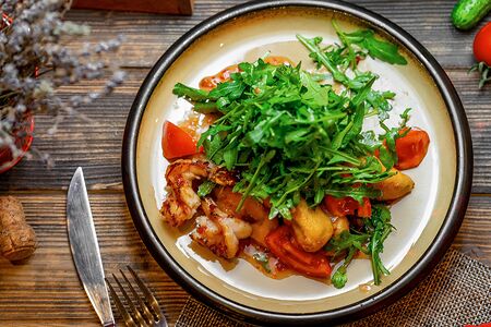 Салат Баклажан с креветками