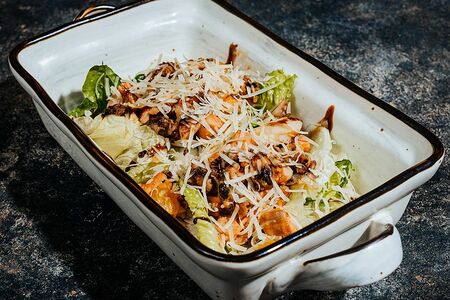 Тёплый салат с мякотью апельсина