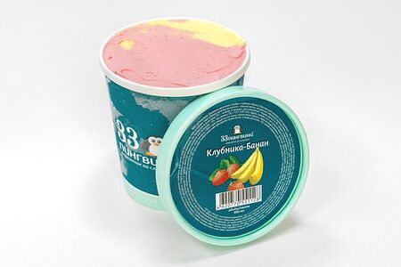 Мороженое Клубника-банан в ведёрке