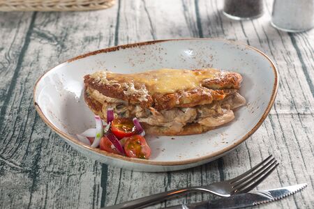 Драник с жюльеном из куриного филе