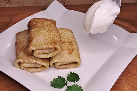 Блины с грибами постные