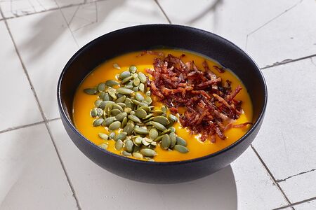 Тыквенный суп с беконом