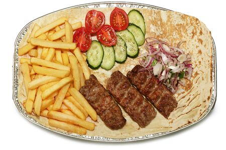 Люля кебаб телятина с картошкой фри