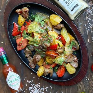 Баранина жгучая с овощами