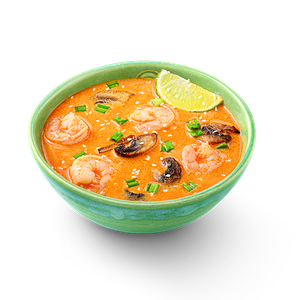 Суп Том-ям с креветками с рисом