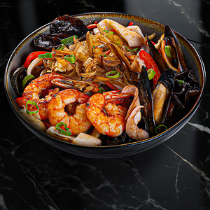 Вок с морепродуктами