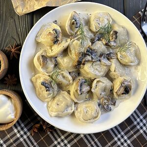 Пельмени с грибами