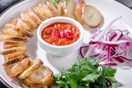 Шашлык из картофеля с курдюком