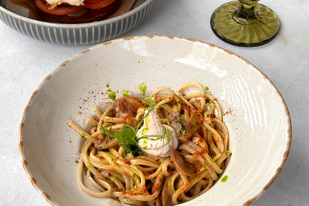 Паста с белыми грибами 