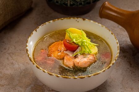 Уха из трески и лосося