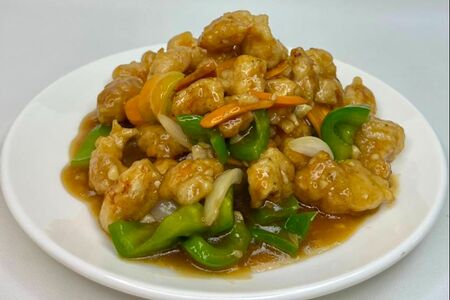 1047. Кусочки мяса в крахмале и соевом соусе