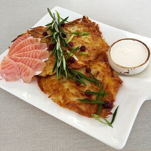 Драники с семгой