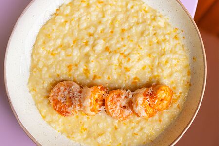 Цитрусовый ризотто с креветками