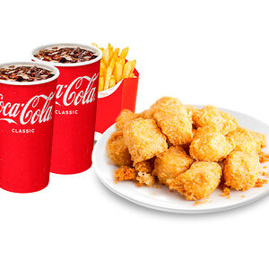 Чикен Поп Корн 12 шт. + Фри + 2 Coca-Cola 0,5