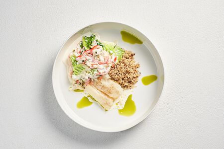 Палтус с овощами