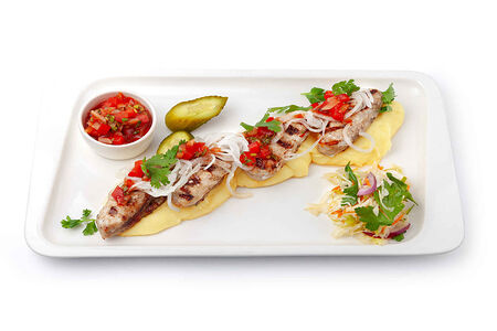 Кебаб куриный с овощами