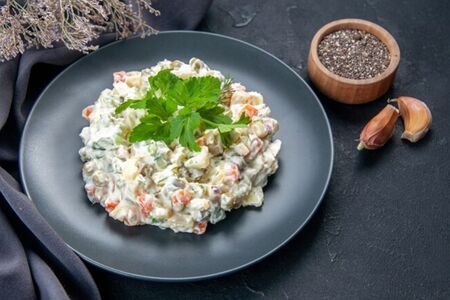 Оливье с лососем