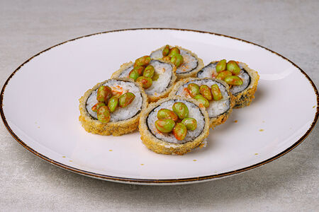 Ролл темпура с угрём и такуаном