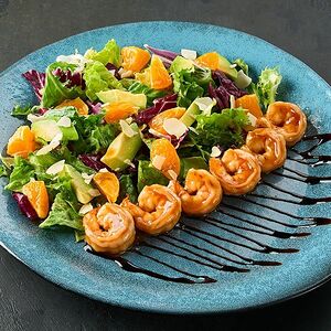 Салат Апельсиновые креветки